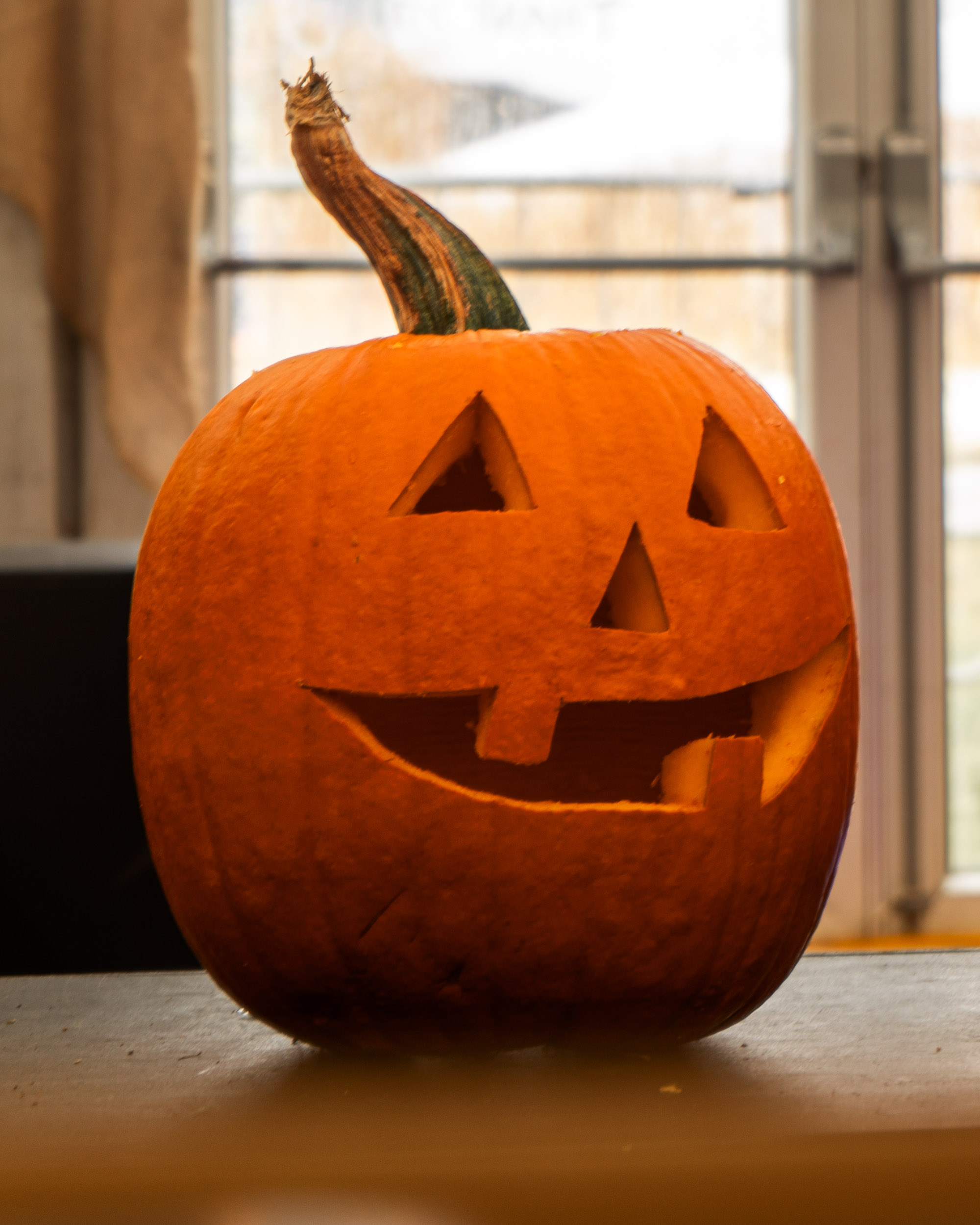 Daisy's giant carved Halloween pumpkin